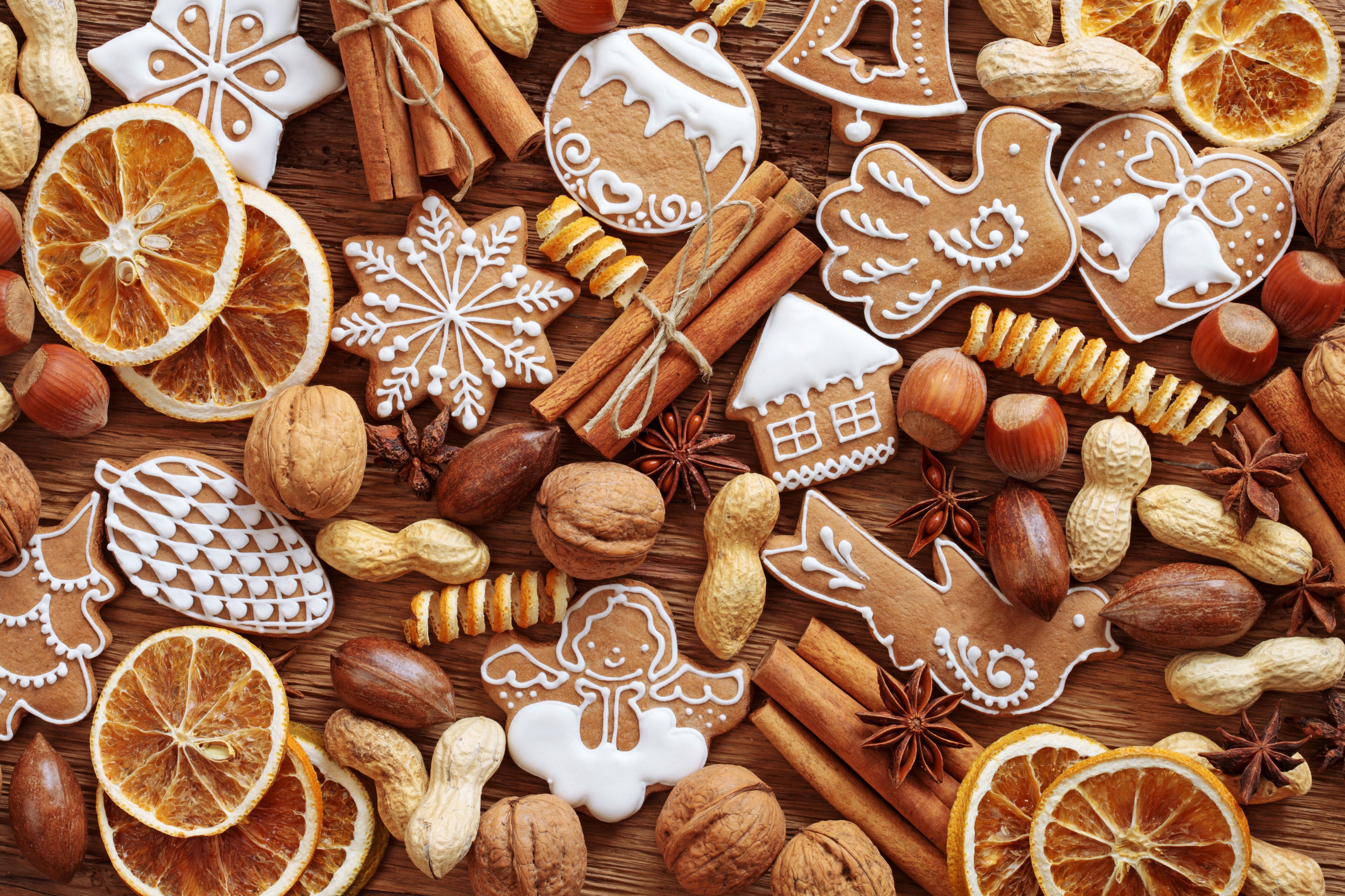 Nuts Cinnamon Cookies Wallpaper