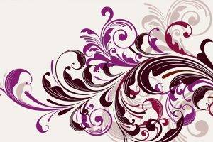 Purple Floral Swirls Vector