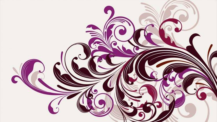 Purple Floral Swirls Vector HD Wallpaper Desktop Background