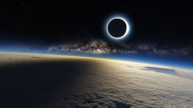 Solar Eclipse in Galaxies HD Wallpaper Desktop Background