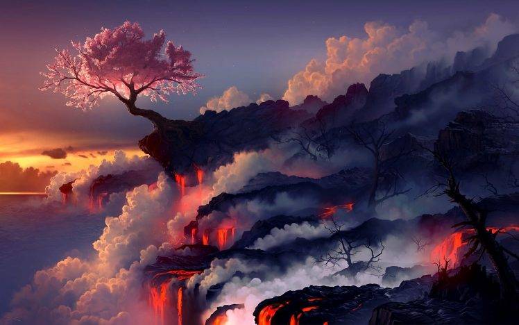 Tree Resist Lava HD Wallpaper Desktop Background