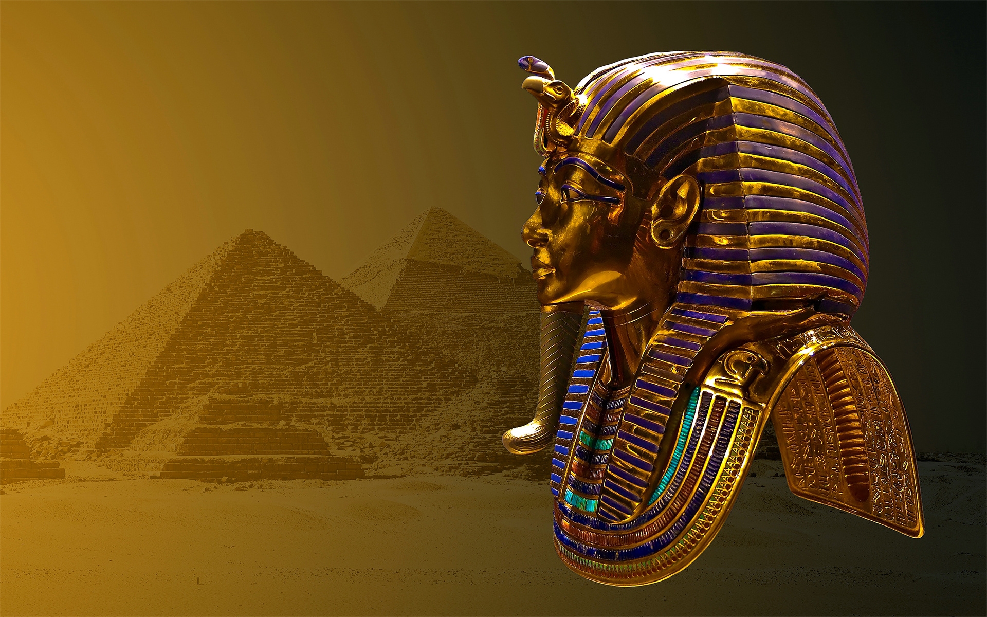 Tutankhamun Statue 3D Wallpaper
