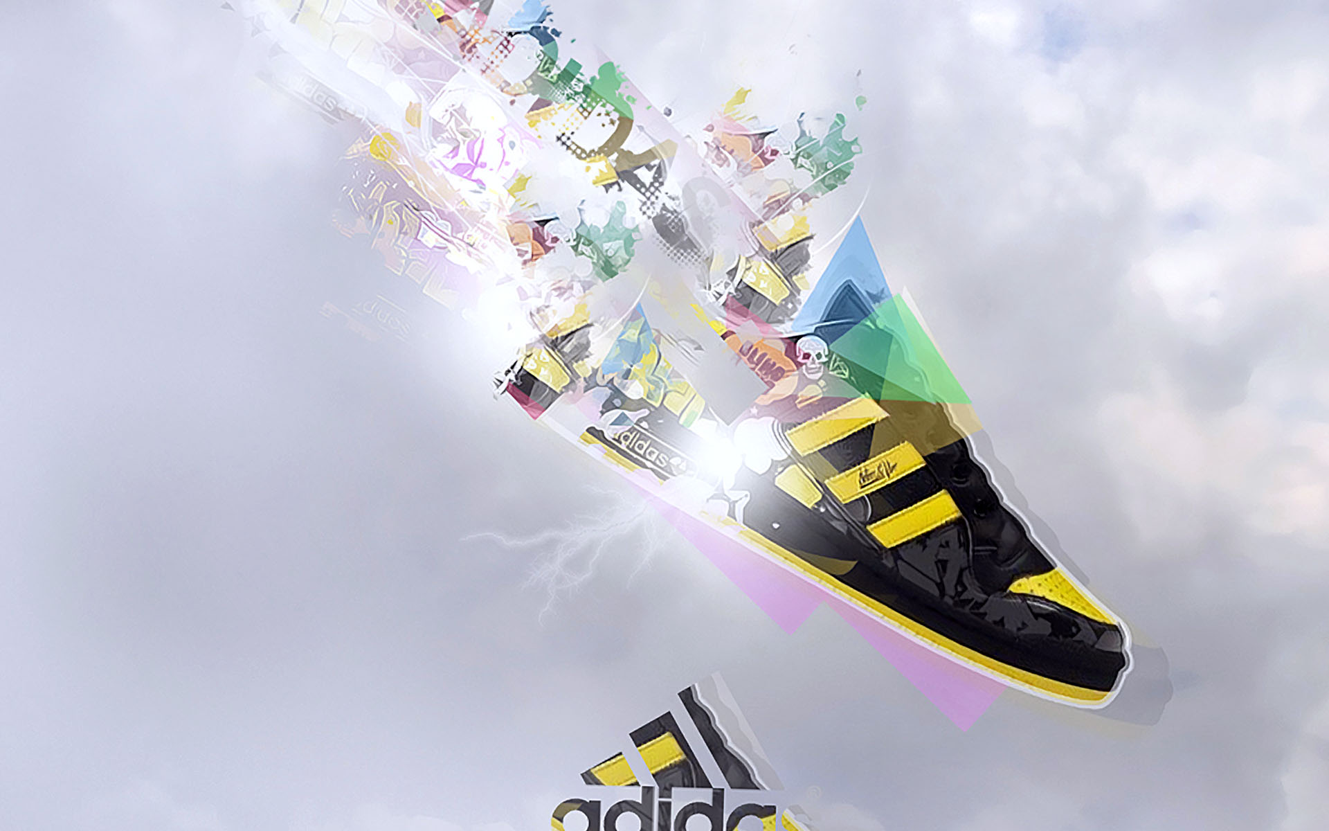 3D Adidas Logo Desktop Wallpaper