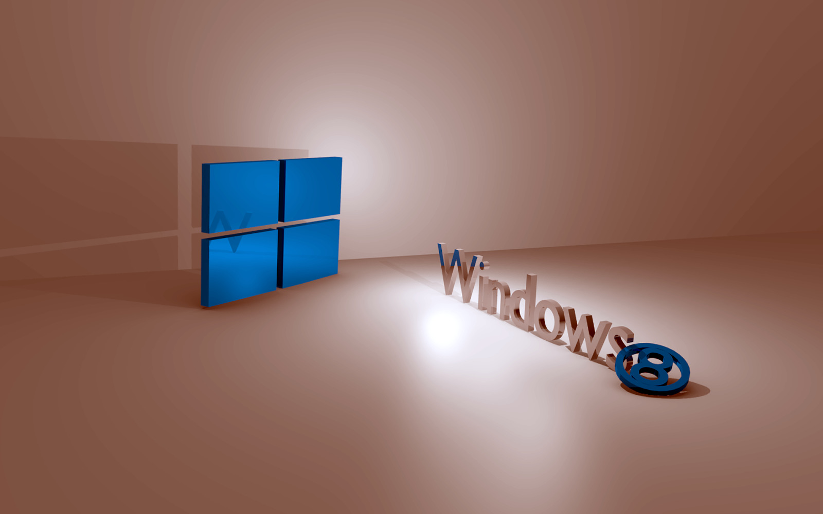 3D Blue Windows 8 Wallpaper