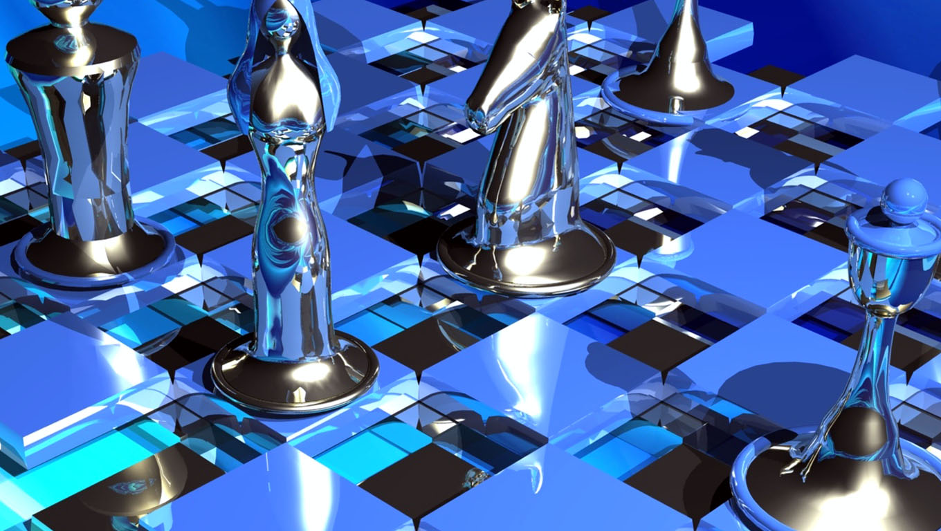 3D Chess Glass Wallpaper
