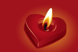 3D Red Heart Candle