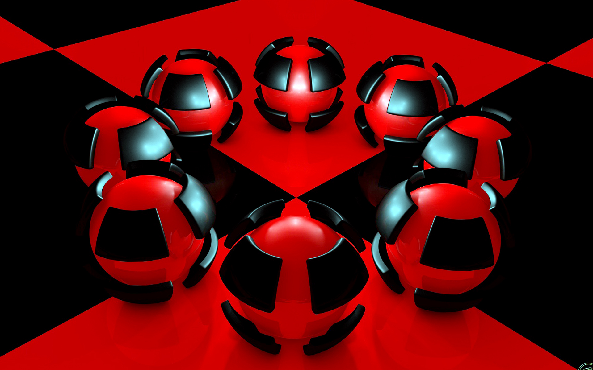 Balls In Red And Black Wallpaper