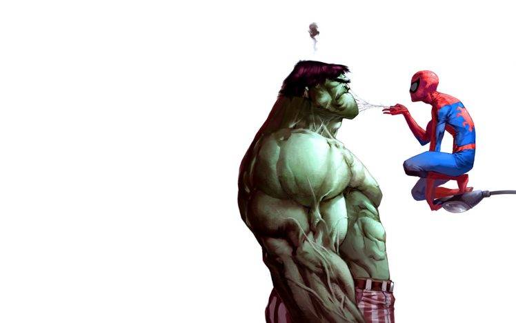 Funny Hulk And Spiderman Picture HD Wallpaper Desktop Background