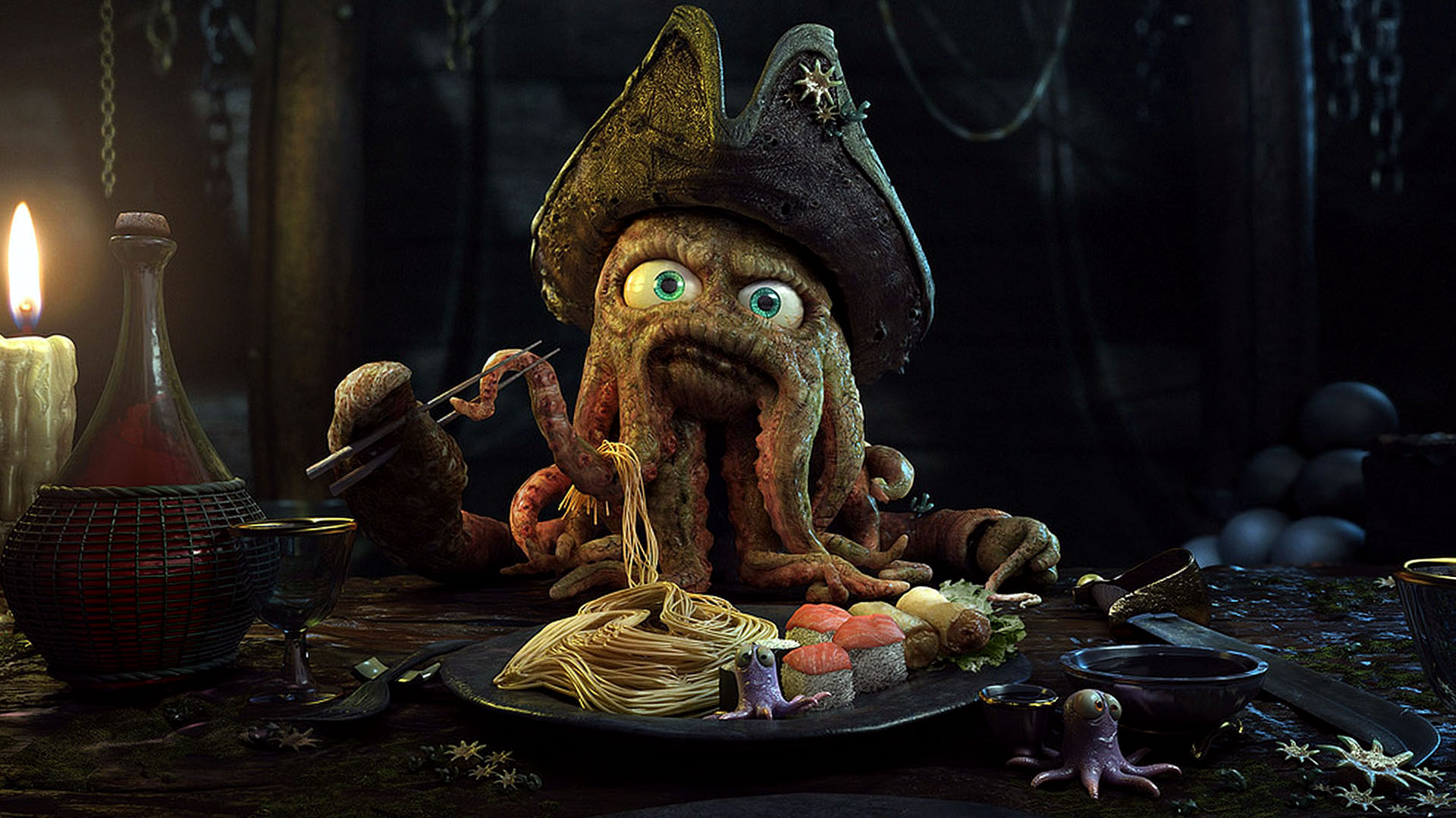 Funny Pirate Squid High Resolution Wallpapers HD / Desktop and Mobile  Backgrounds