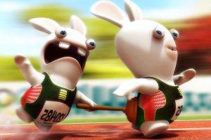 Funny Rabbits Run Cartoon