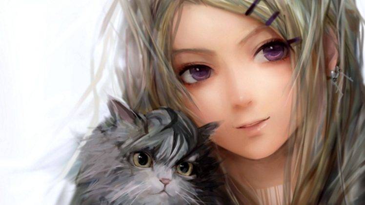 Girl Kitten Cat HD Wallpaper Desktop Background