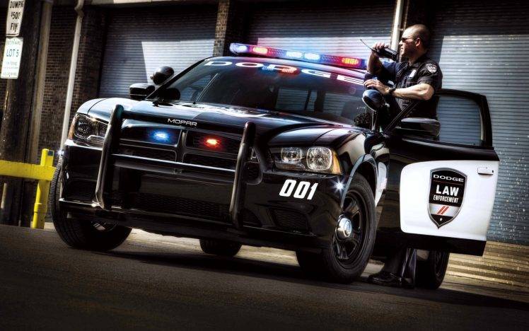 Cool Police Car Action HD Wallpaper Desktop Background