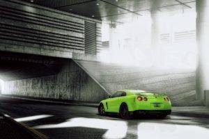 Green Car Nissan GTR