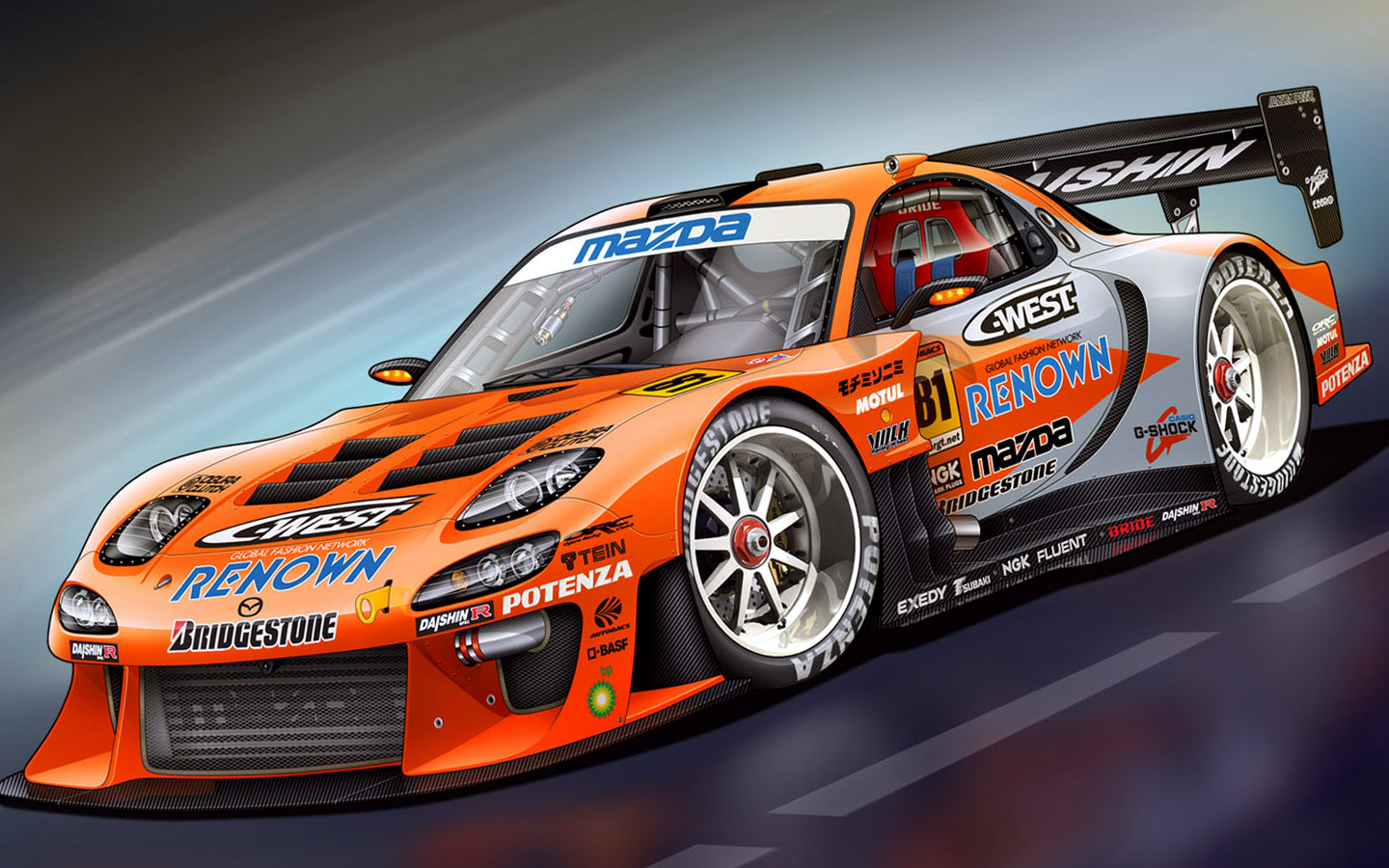Mazda Racing Car 3D Wallpaper