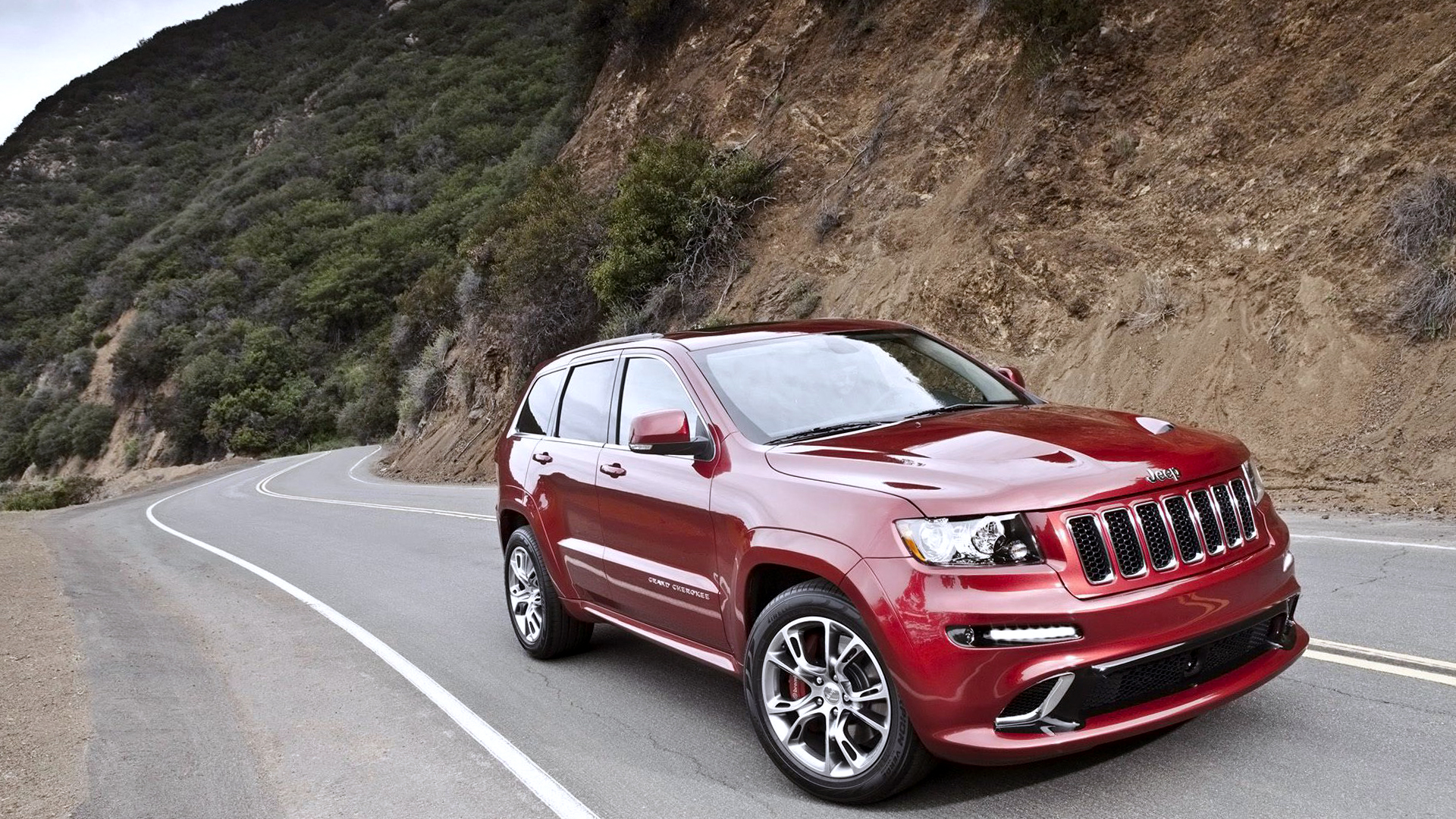 Red Car Jeep Compass Full Wallpaper