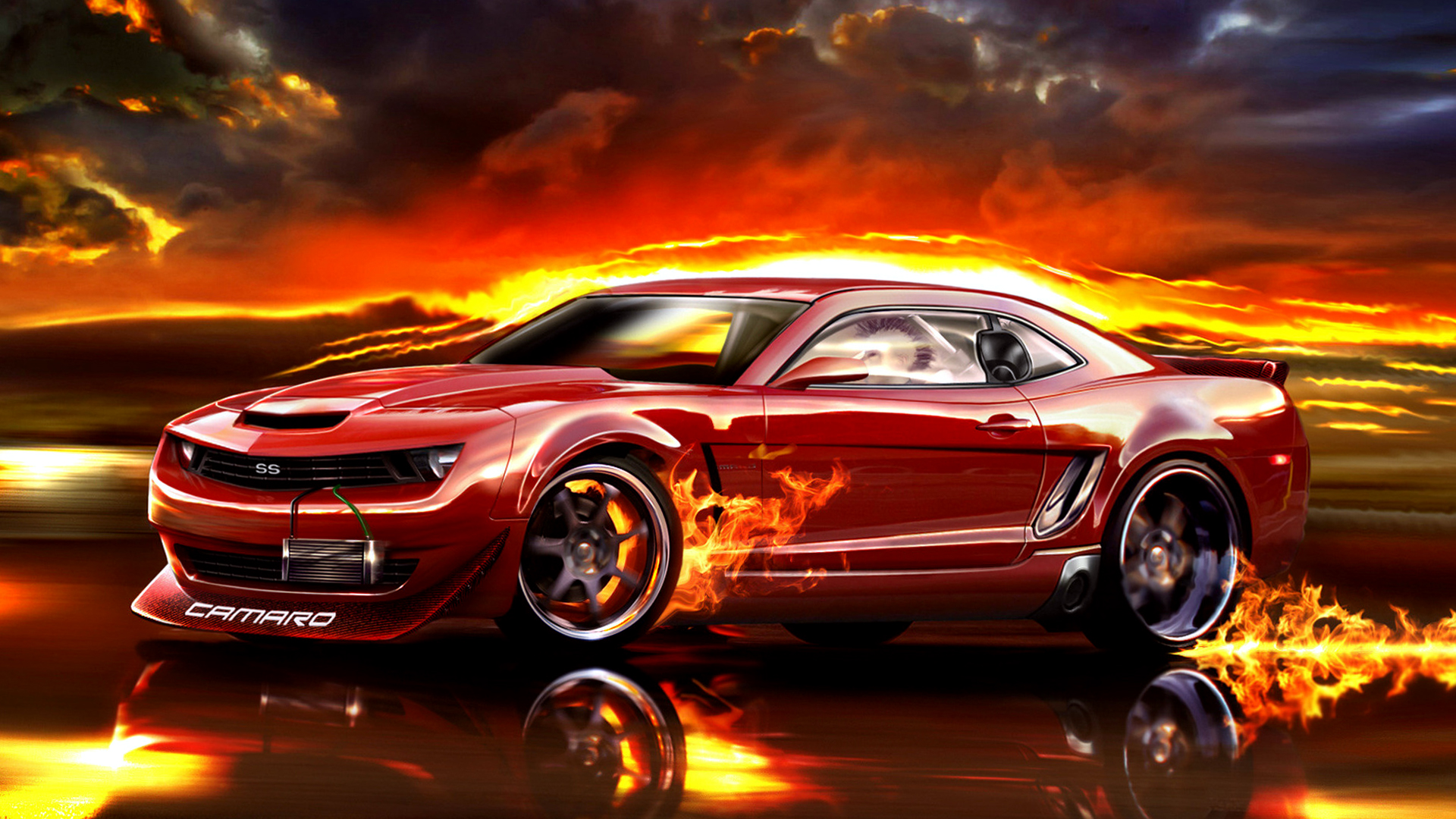 Red Chevrolet Camaro Fire Wallpapers HD / Desktop and Mobile Backgrounds