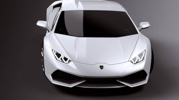 White Car Lamborghini Huracan HD Wallpaper Desktop Background