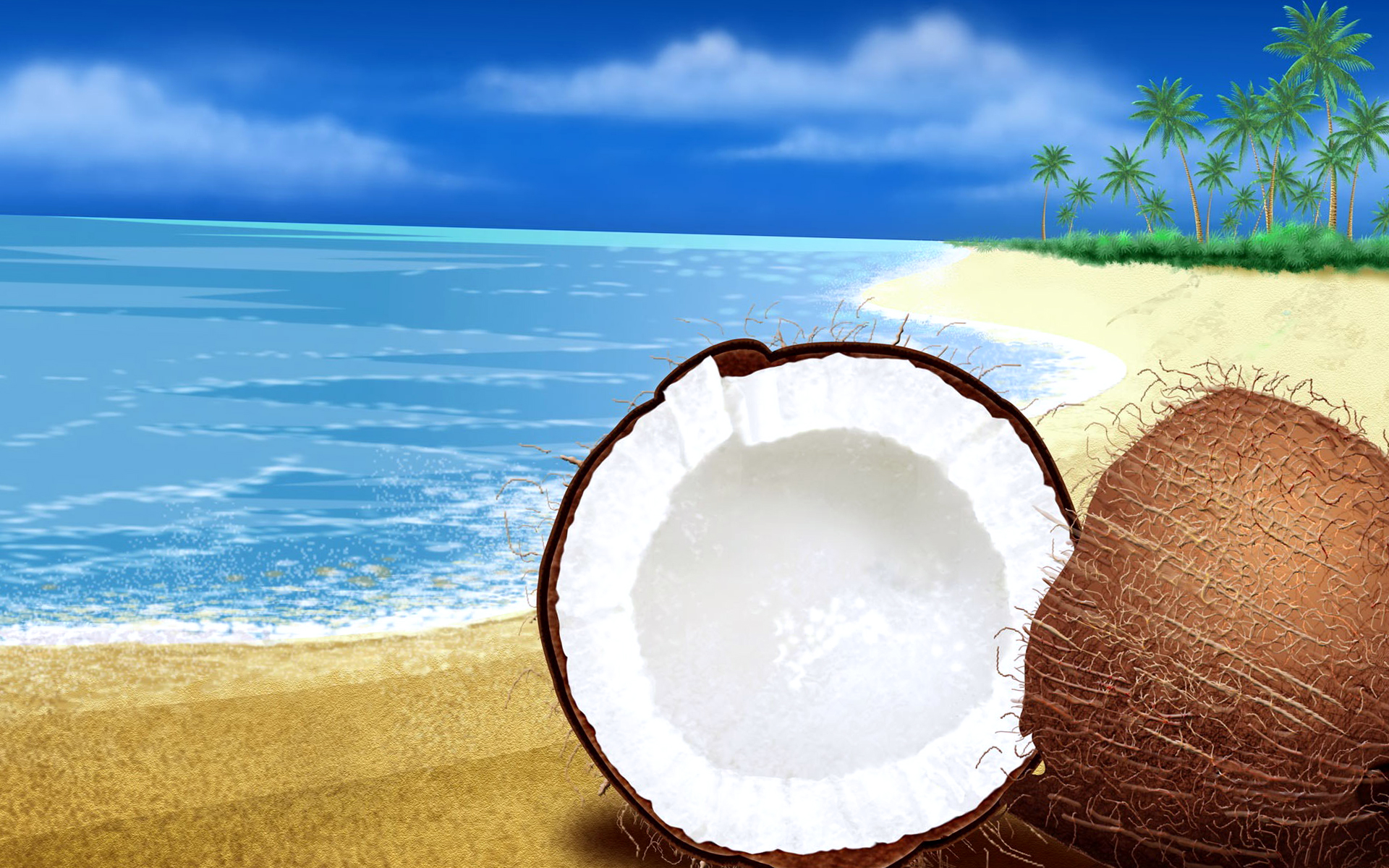 Beach Coconut Wallpaper