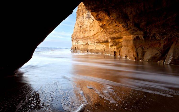Beautiful Cave On Beach HD Wallpaper Desktop Background