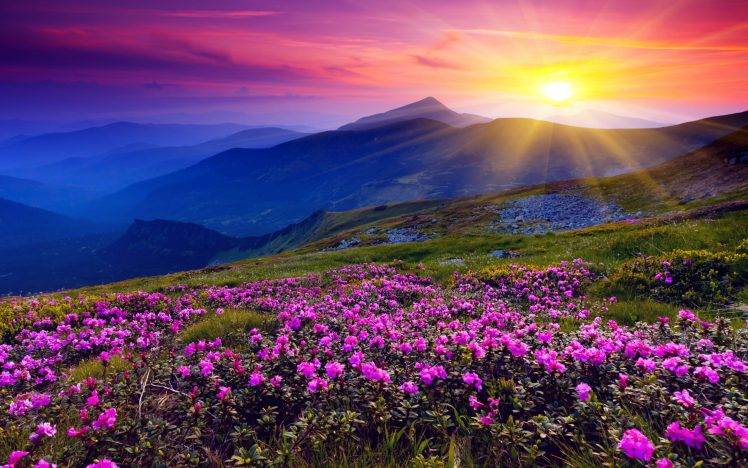 Beautiful Sunset Mountain HD Wallpaper Desktop Background