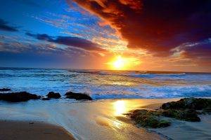 Beautiful Sunset On Beach Landscape