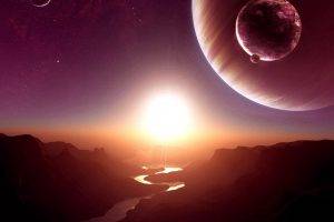 Beautiful Sunset On Space