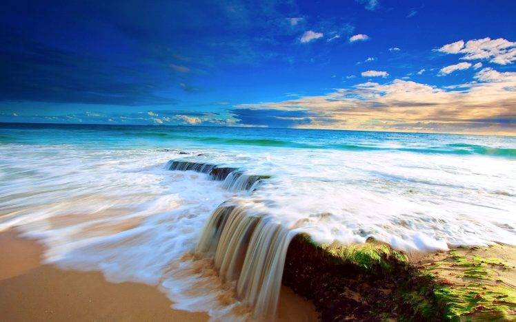 Beautiful Waterfall Beach Wallpapers HD / Desktop and Mobile Backgrounds
