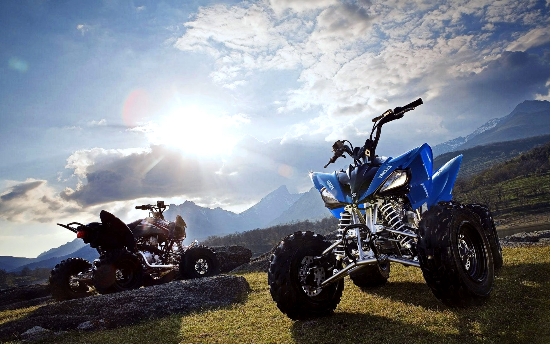Blue Yamaha ATV Landscape Wallpaper