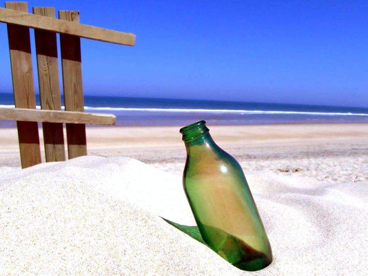Bottle In Beach Best HD Wallpaper Desktop Background