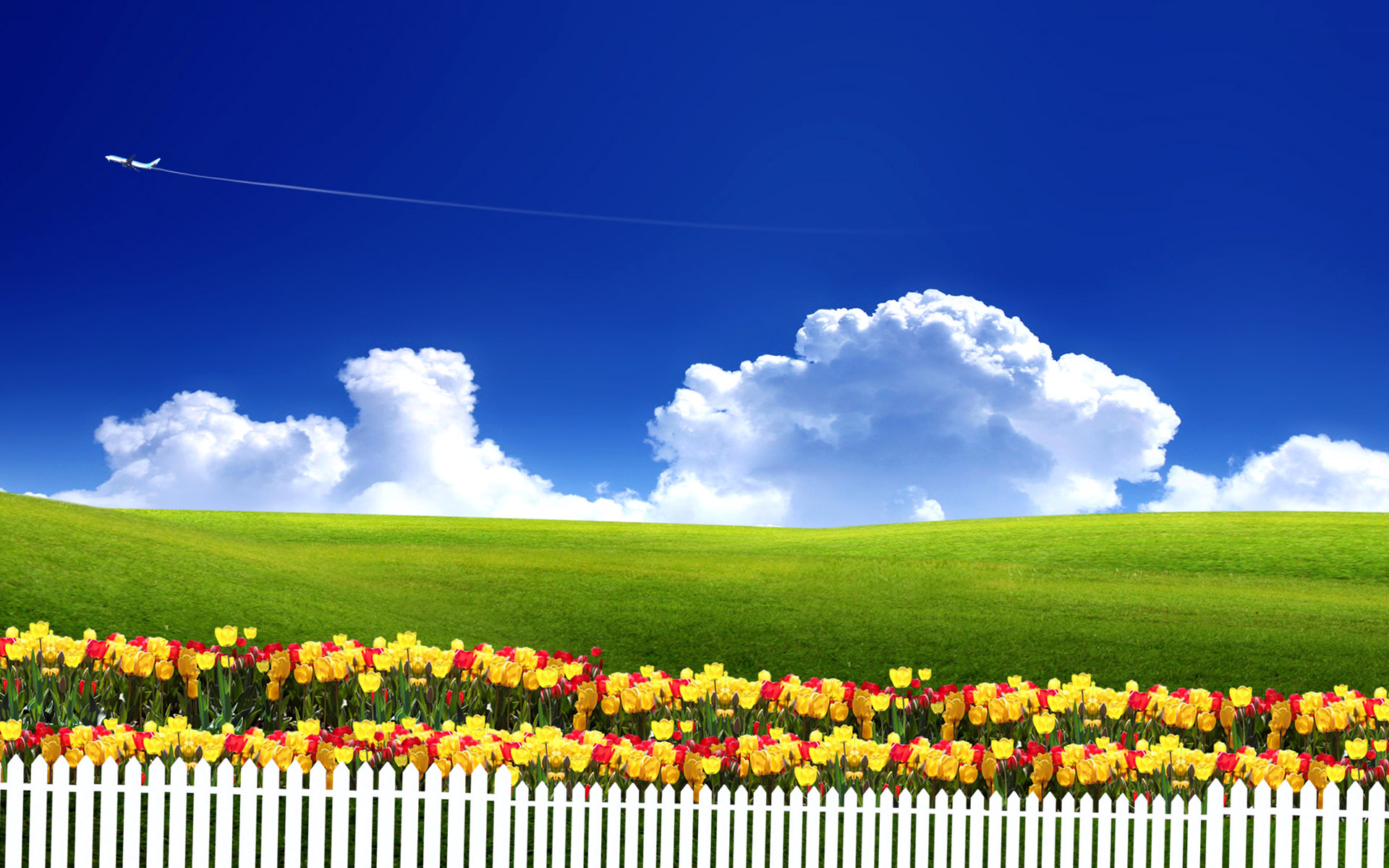 Cool Pasture Fence Landscape Wallpaper