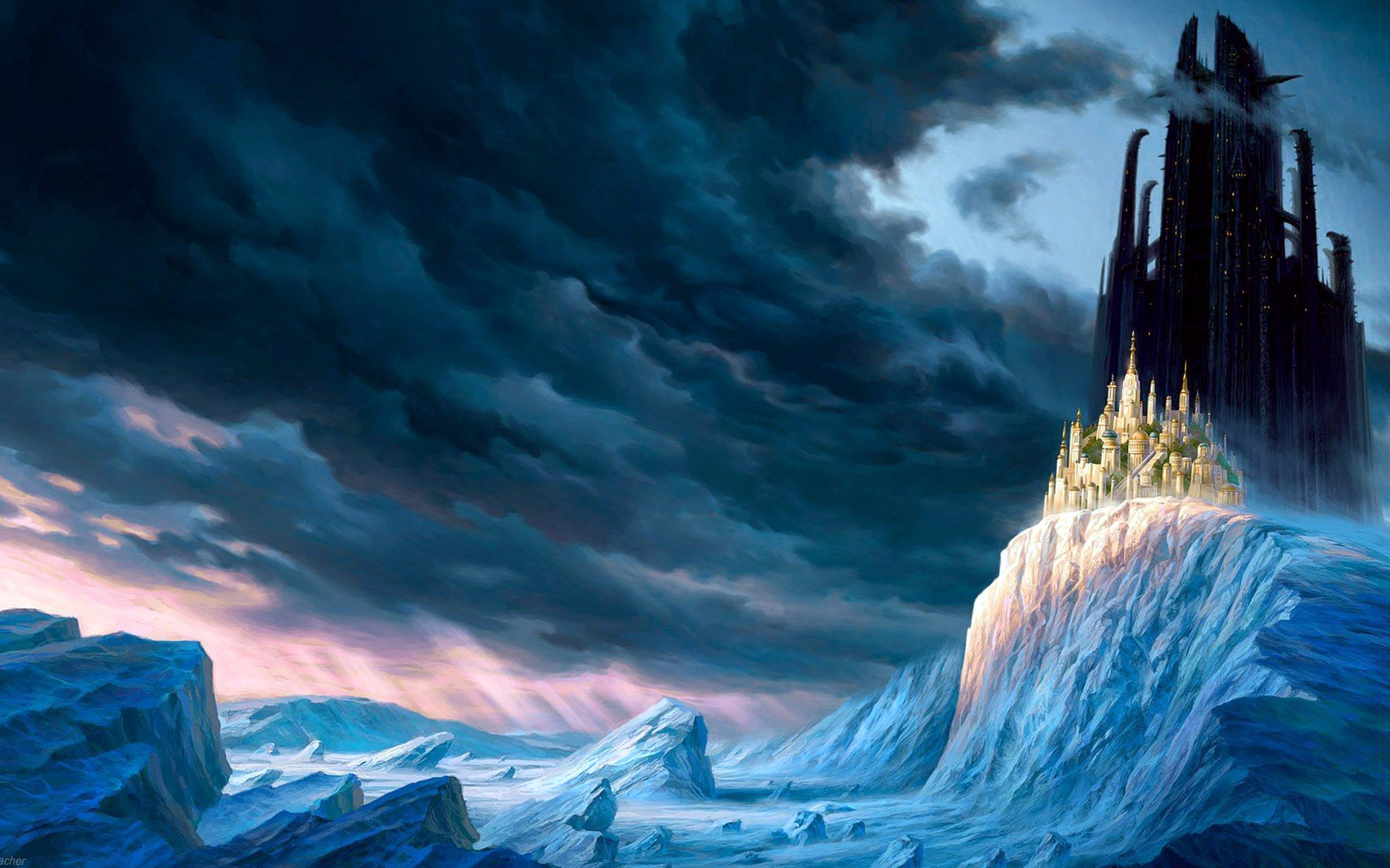 Drak Castle Fantasy Landscape Wallpaper