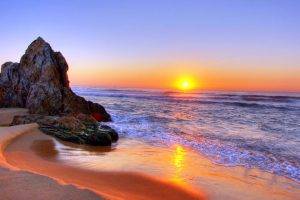 Golden Sunset In Beach