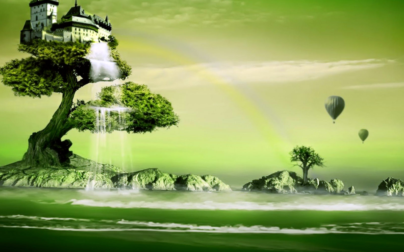 Green Tree House Free Download Wallpaper