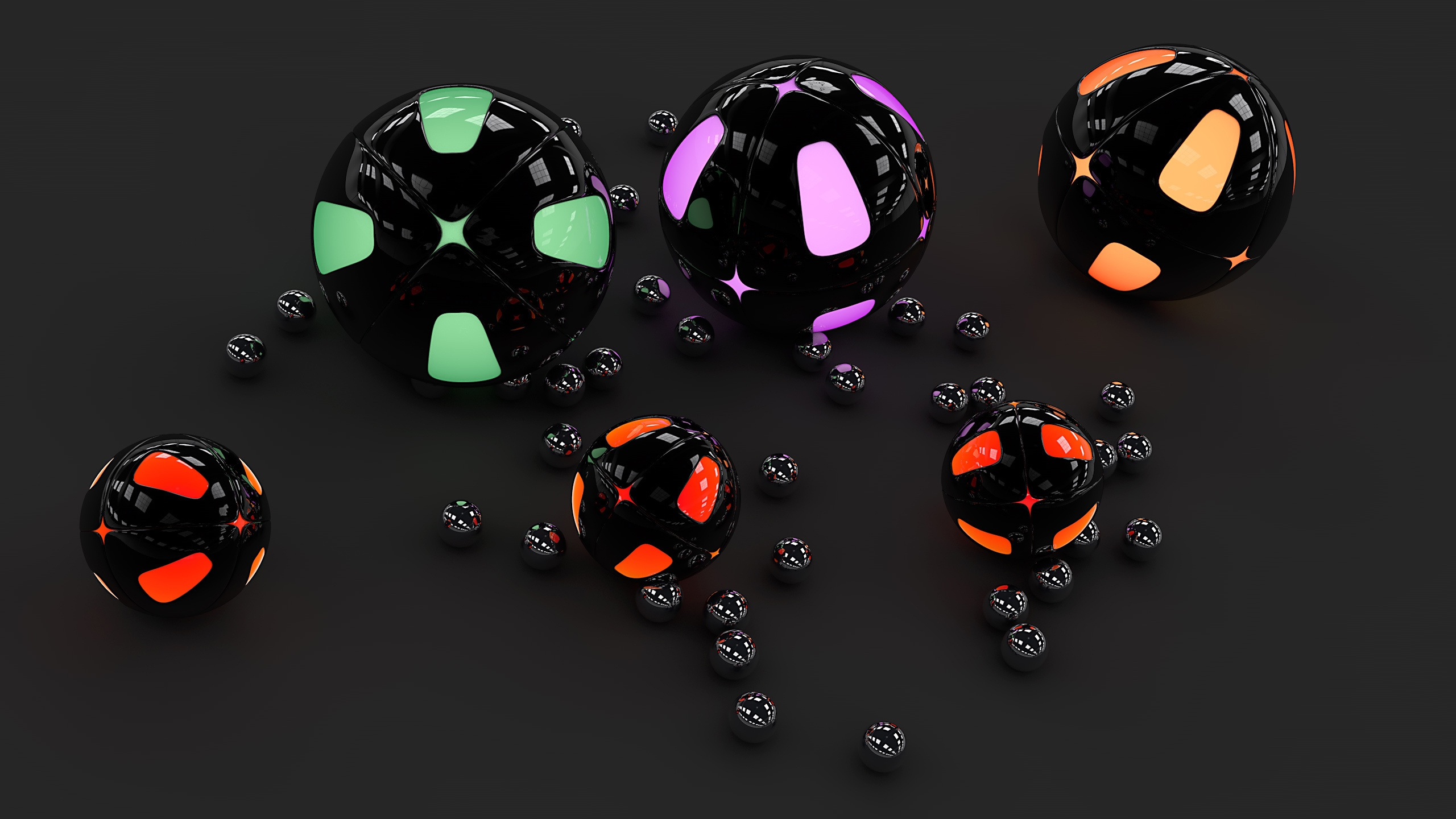 3D cgi Sphere Balls Wallpaper