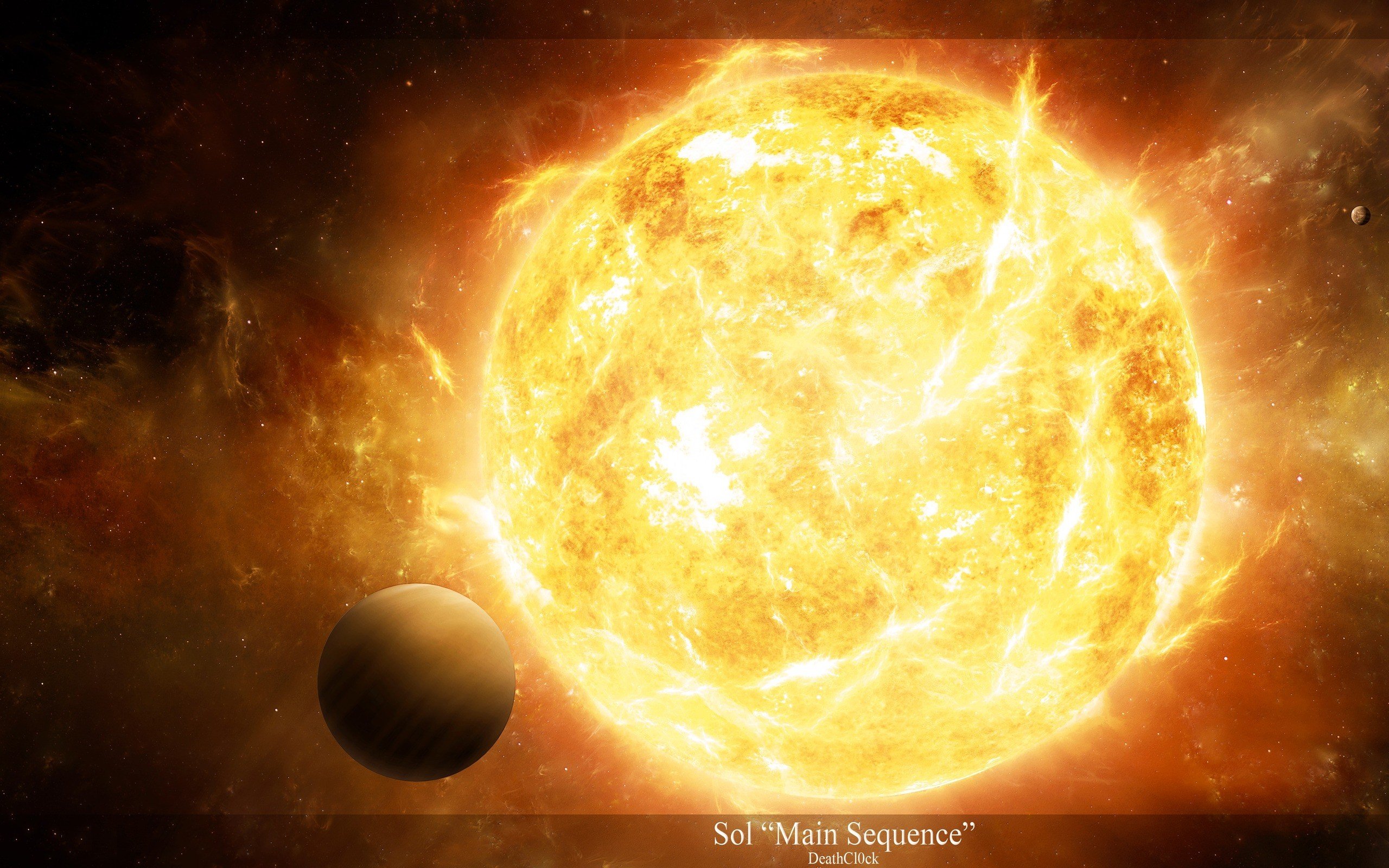 3D Sun Outer Space Wallpaper