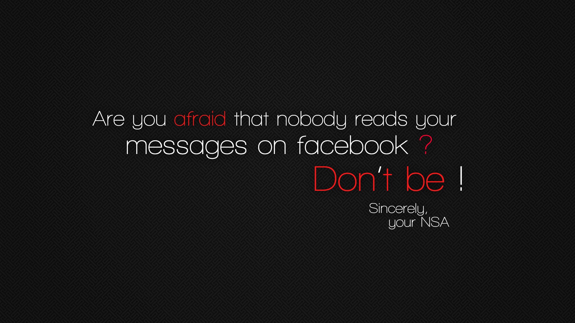 Afraid Facebook Messages Wallpaper