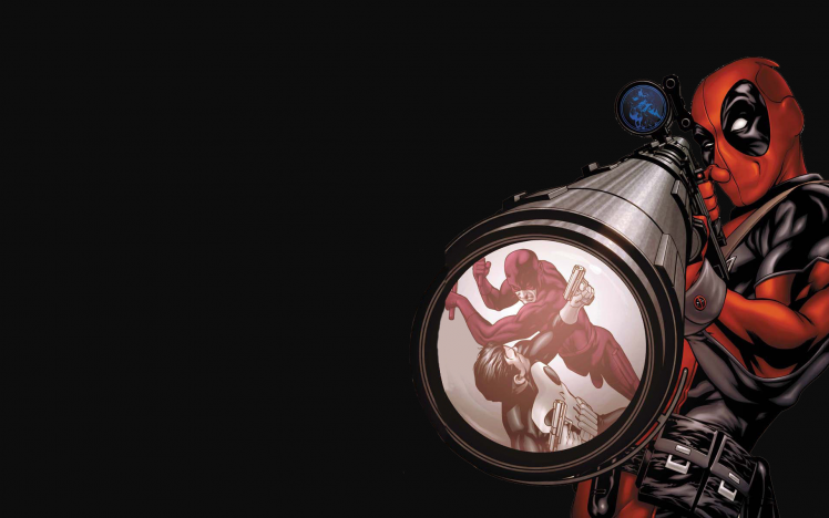 Anti-hero Deadpool Scoped Weapon HD Wallpaper Desktop Background