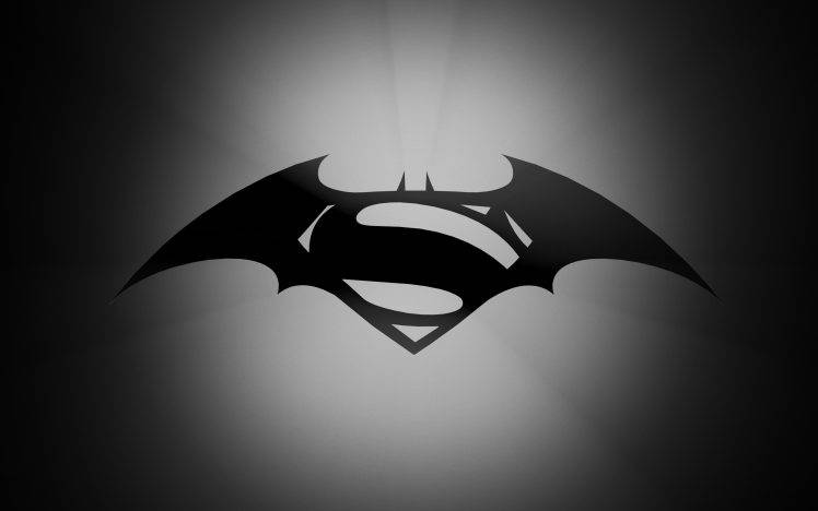 Batman and Superman Gray Logo HD Wallpaper Desktop Background