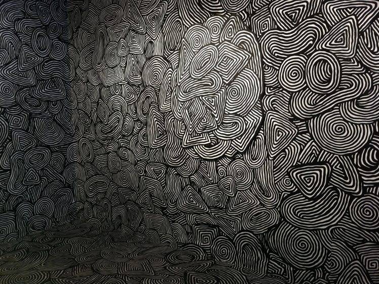 Black Spiral Pattern Room HD Wallpaper Desktop Background