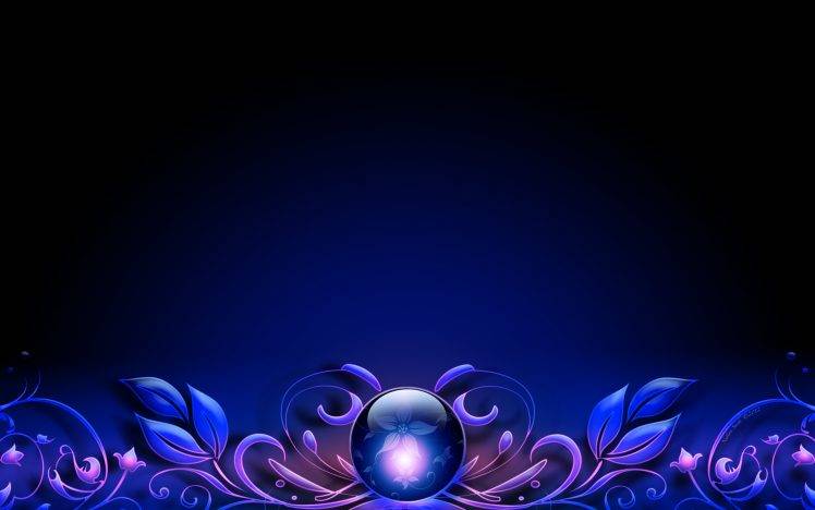 Crystal Ball Flowers Border HD Wallpaper Desktop Background
