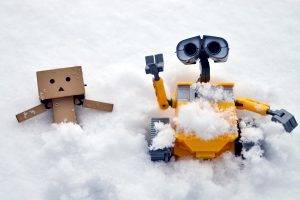 Danbo and Wall-E in Snow