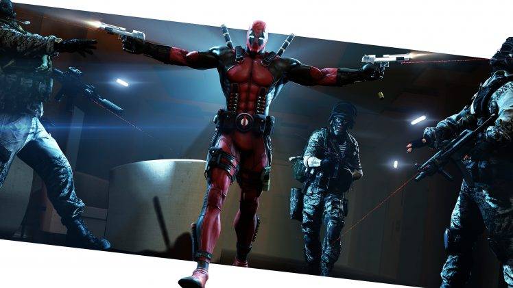 Deadpool Shooting Soldiers HD Wallpaper Desktop Background