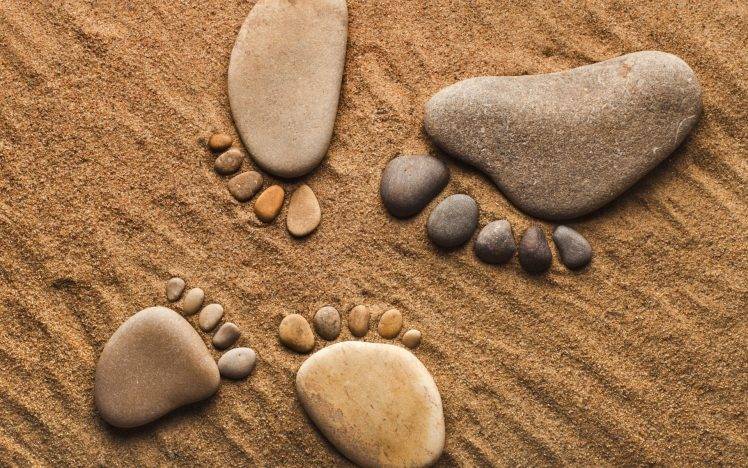 Feet Shape Stones HD Wallpaper Desktop Background