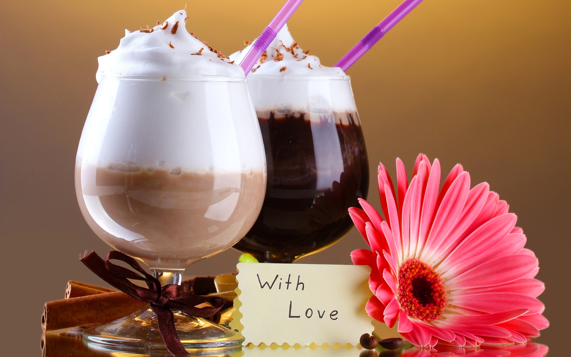 Foam Chocolate With Love Wallpaper