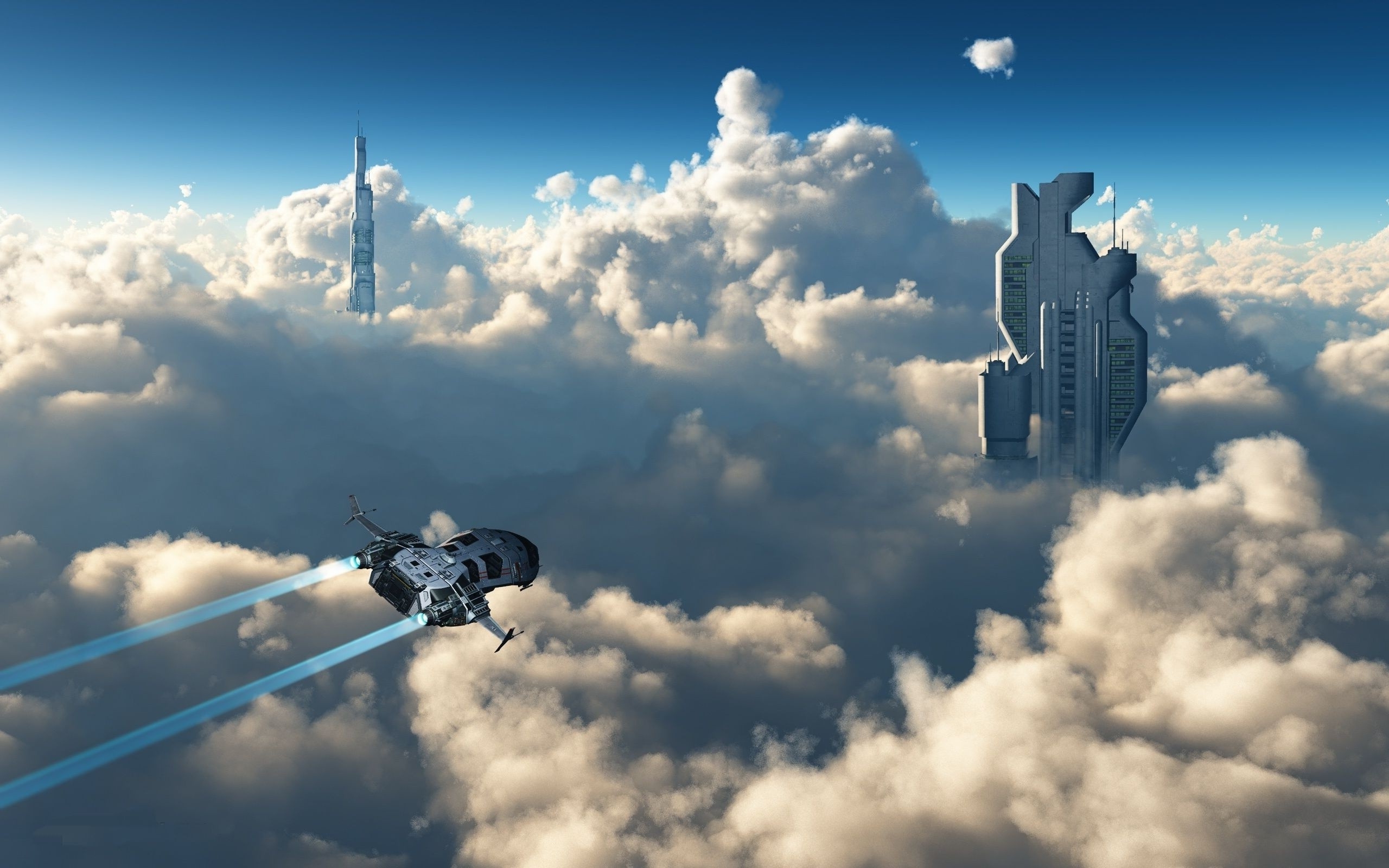 Futuristic 3D Skyscapes Wallpaper
