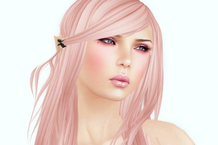 Girls Face Blonde Paint Artwork HD Wallpaper Desktop Background