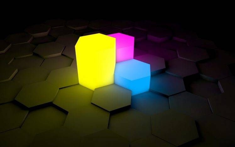 Glowing Hexagons HD Wallpaper Desktop Background