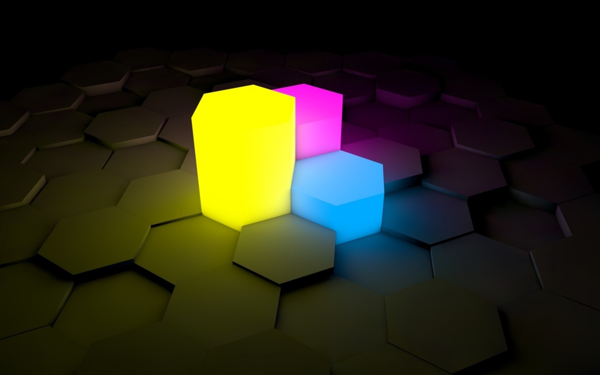Glowing Hexagons Wallpaper