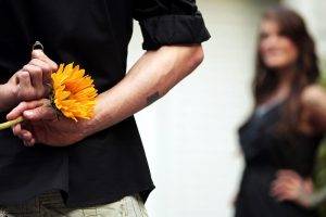 Guy Gift a Yellow Flower