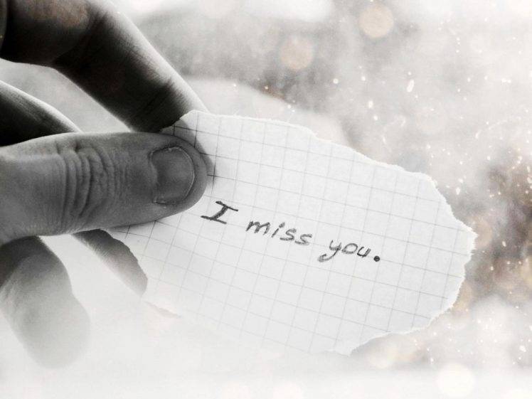 I Miss You Text In a Paper HD Wallpaper Desktop Background